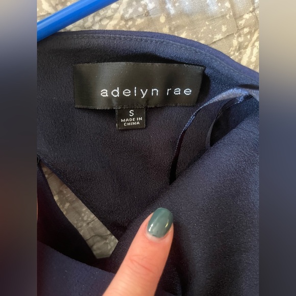 Blue Knee Length Skater Dress with Scallop Cutout - Picture 4 of 4